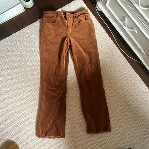 Orange American Eagle cropped corduroys